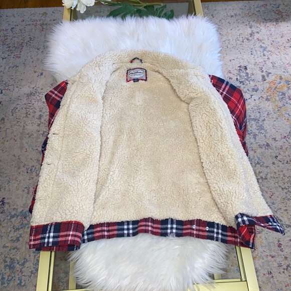 Flag&Anthem Woman’s Plaid Faux Sherpa Jacket Size Small - Picture 3 of 14